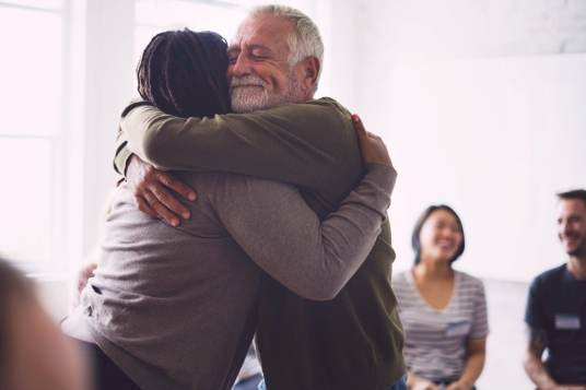 hugging in support group