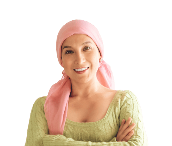 woman with cancer smiling at camera